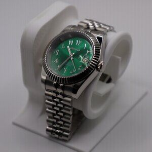Date-Just Style Seiko Mod | Green Dial | NH35 Automatic | Arabic Numerals